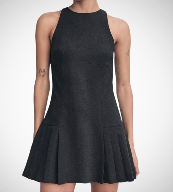 Olivia Pleated Crew Neck Dress – OverStacked