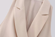 beige khaki blazer suit romper jumpsuit zara style belted sleeveless fashion style streetstyle trendy night occasion special collar short suit sexy holiday collection 