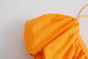Orange Crop Top Sleeveless Gartered Sexy Cute Tops