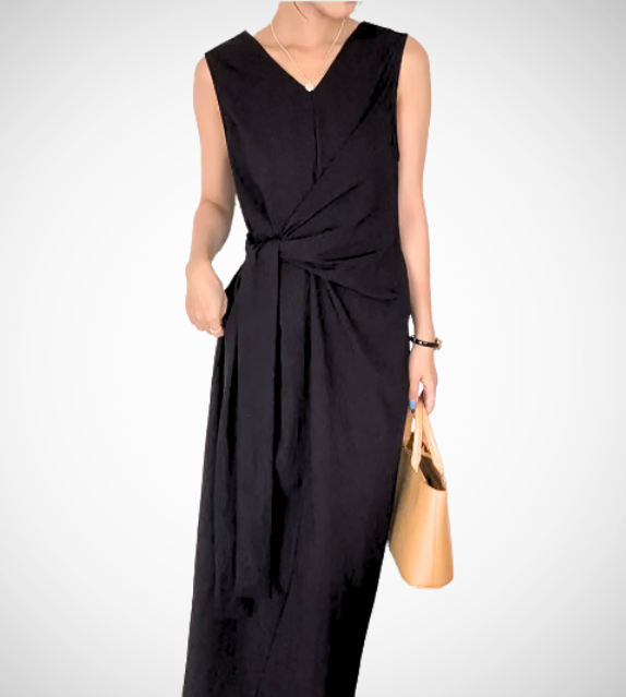 wrap around dresses Lyra V-neck Pleated Slimming Wrap Around Dress – OverStacked