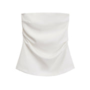 black blue strapless tube sleeveless cute sexy zara h&m uniqlo pleated casual minimalist minimal outfits must have trendy white
