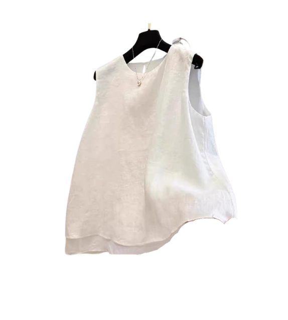 white navy blue apple green tank top summer double layer sleeveless outfit ootd cute zara shein korean style clothing for women online shopping uniqlo h&m trending style double layer linen 