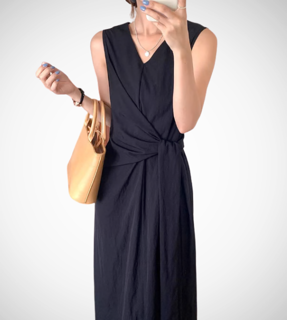 wrap around dresses Lyra V-neck Pleated Slimming Wrap Around Dress – OverStacked