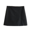 black beige gray grey skirt skort zara style h&m love bonito uniqlo summer casual everyday wear outfit side slit classic sophisticated 