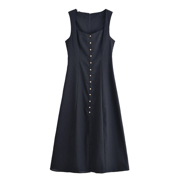 apple green black zara long maxi dress button down square neckline sexy summer style fashion women's clothing outfit ootd trending love bonito h&m uniqlo shein zara linen 