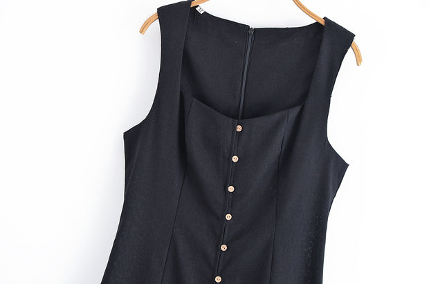 apple green black zara long maxi dress button down square neckline sexy summer style fashion women's clothing outfit ootd trending love bonito h&m uniqlo shein zara linen 