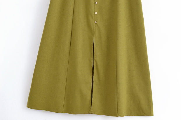 apple green black zara long maxi dress button down square neckline sexy summer style fashion women's clothing outfit ootd trending love bonito h&m uniqlo shein zara linen 