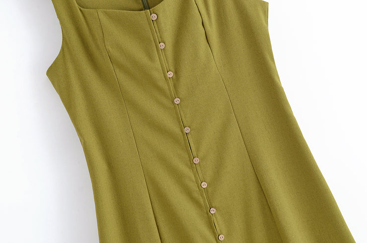 apple green black zara long maxi dress button down square neckline sexy summer style fashion women's clothing outfit ootd trending love bonito h&m uniqlo shein zara linen 