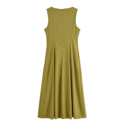apple green black zara long maxi dress button down square neckline sexy summer style fashion women's clothing outfit ootd trending love bonito h&m uniqlo shein zara linen 