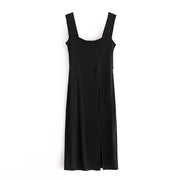black red knitted bodycon dress knit front side slit sexy cute cocktail night out dress stretch sleeveless lbd little black dress fashion style clothing for women