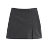 black beige gray grey skirt skort zara style h&m love bonito uniqlo summer casual everyday wear outfit side slit classic sophisticated 