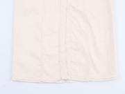 button down shirt polo dress denim beige short sleeves fashion style streetstyle everyday casual outfit women's clothing long maxi zara mango uniqlo classic wear utility pockets 