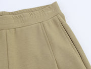 loungewear matching outfit rust pink gray grey green zara style streetstyle side pockets cute knit wear cotton polyester elastic gartered pants short sleeves everyday fashion style uniqlo mango shein classic wear women's clothing online shopping 