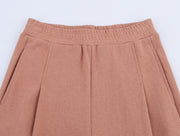 loungewear matching outfit rust pink gray grey green zara style streetstyle side pockets cute knit wear cotton polyester elastic gartered pants short sleeves everyday fashion style uniqlo mango shein classic wear women's clothing online shopping 