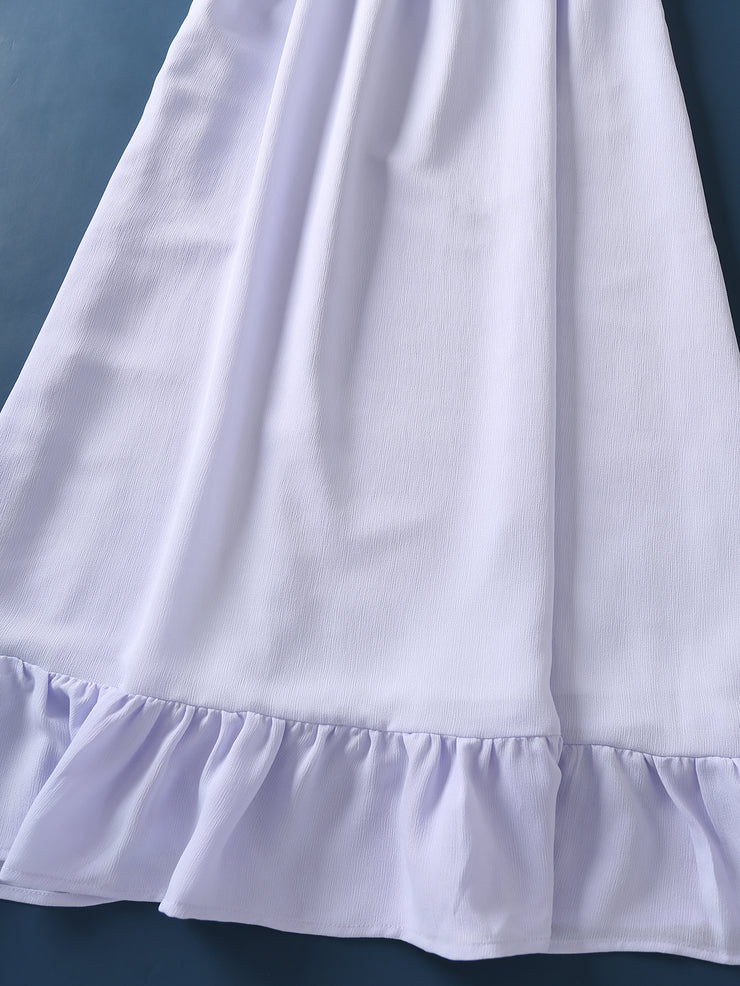 Alaya Lavender Smocked Tiered Hem Dress