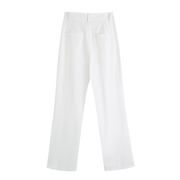 vest linen woven top set white zara wide leg pants white 