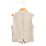 beige zara single breasted suit vest button down v neck fashion style vest outfit love ootd fashion korean vest clothing beige khaki zara 