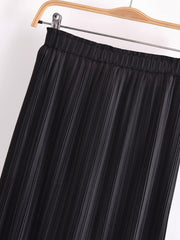 pink black yellow pleated skirt elastic and gartered waist comes with pockets inner lining back slit fashion women's clothing long skirt  trendy cute korean skirt outfit