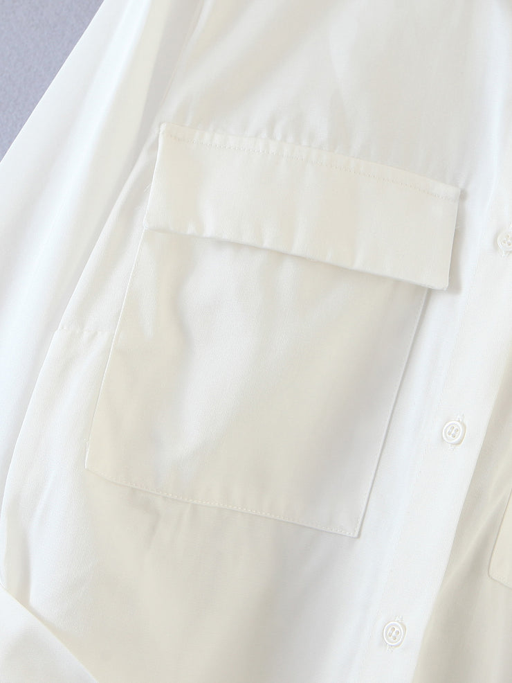 London White Cargo Button Down Polo Shirt Dress