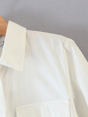 London White Cargo Button Down Polo Shirt Dress