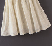 Amanda Puff Sleeves Linen Smocked Dress