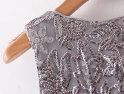sexy sequined bodycon dress sleeveless above knee length silver sexy