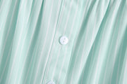 Mila Stripe Baby Doll Button Down Tiered Hem Dress