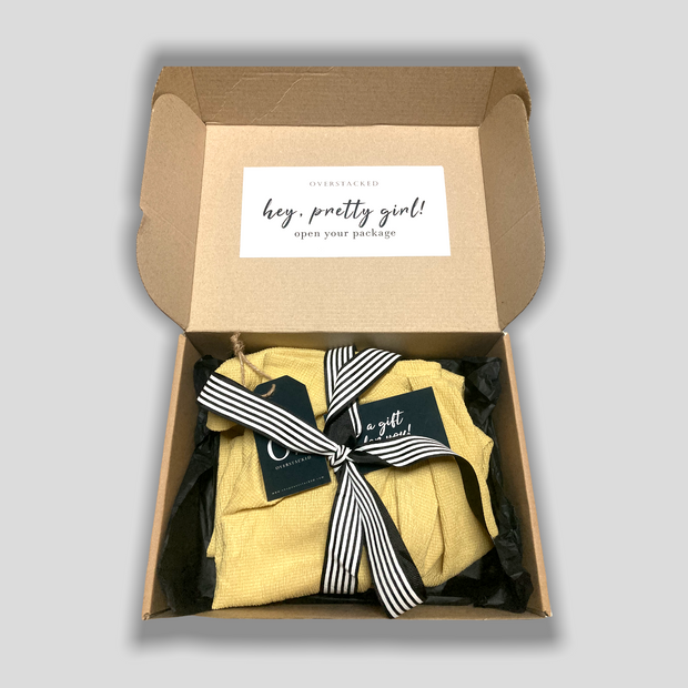 Gift box wrap package with inclusions