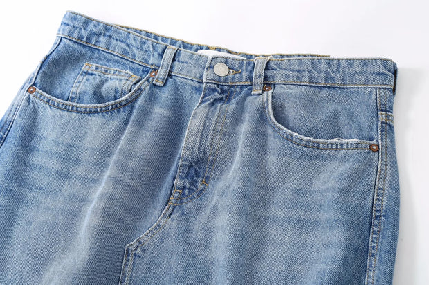 denim slit skirt maxi long zara high waist mid waist denim styles outfits shop pockets side back front slit 